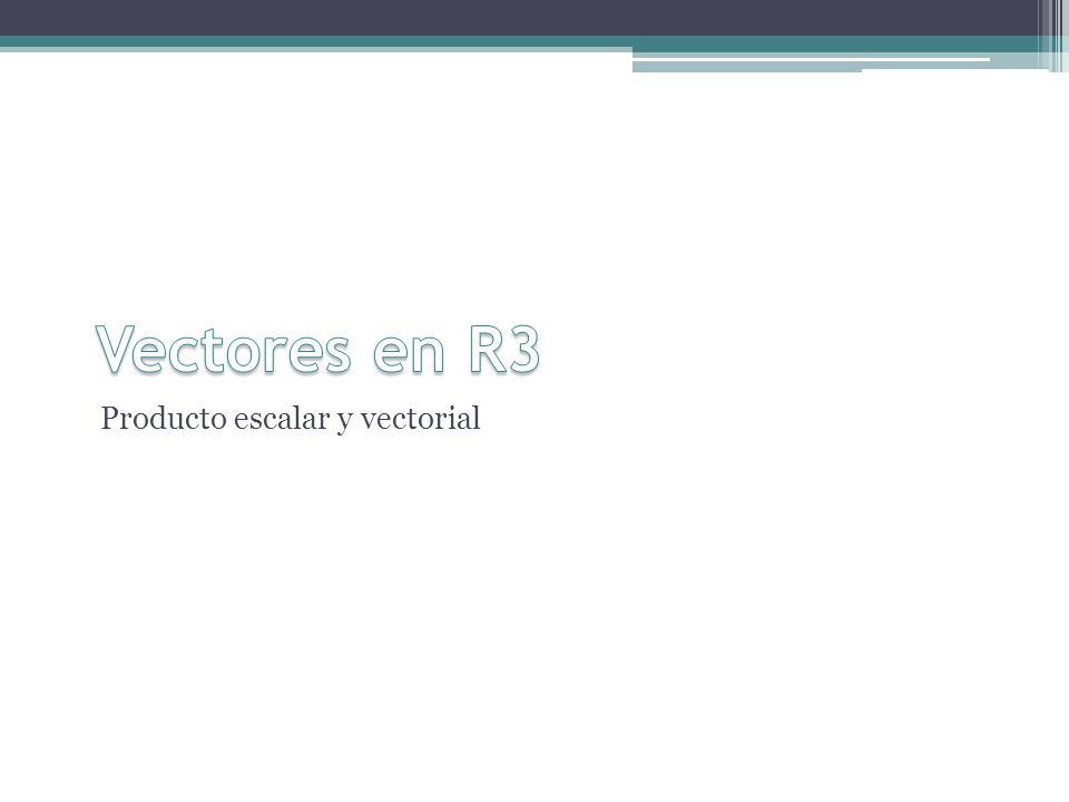 Vectores en R3 Producto escalar y vectorial