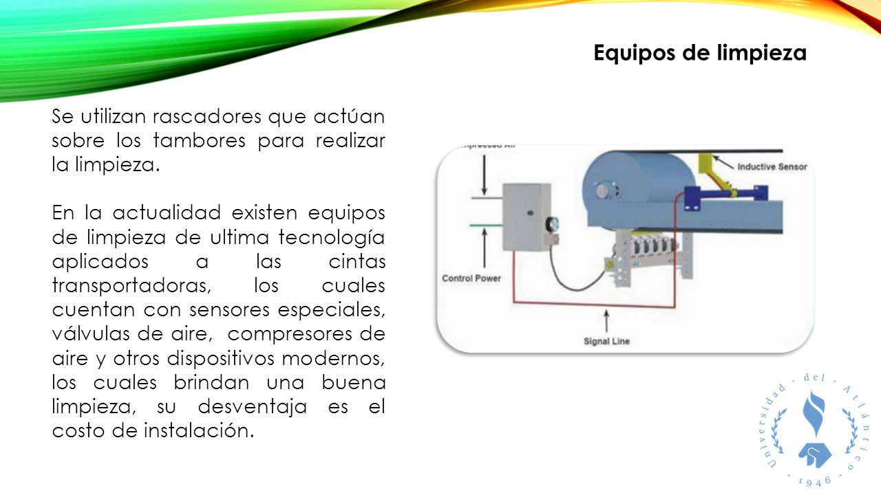 Equipos de limpieza Se utilizan rascadores que actúan sobre los tambores para realizar la limpieza.