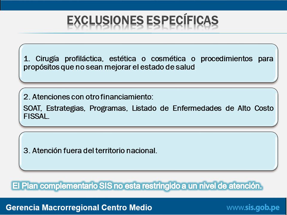 EXCLUSIONES ESPECÍFICAS