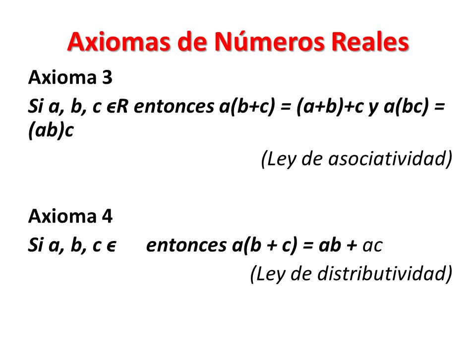 Axiomas de Números Reales
