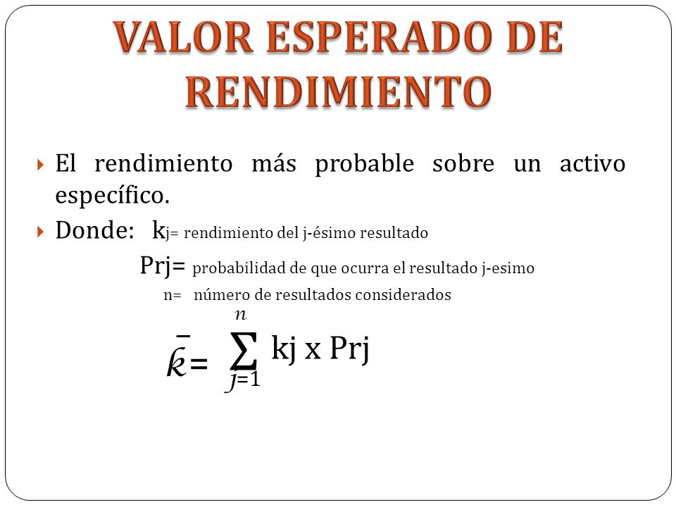 VALOR ESPERADO DE RENDIMIENTO