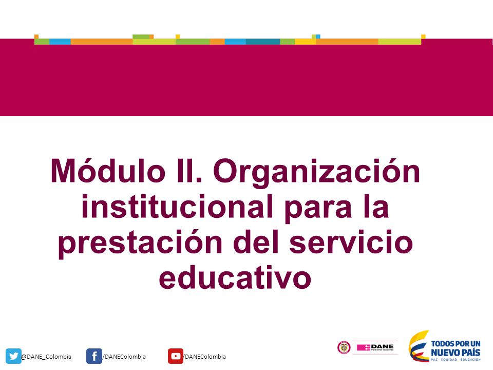 Módulo II. Organización institucional para la prestación del servicio educativo