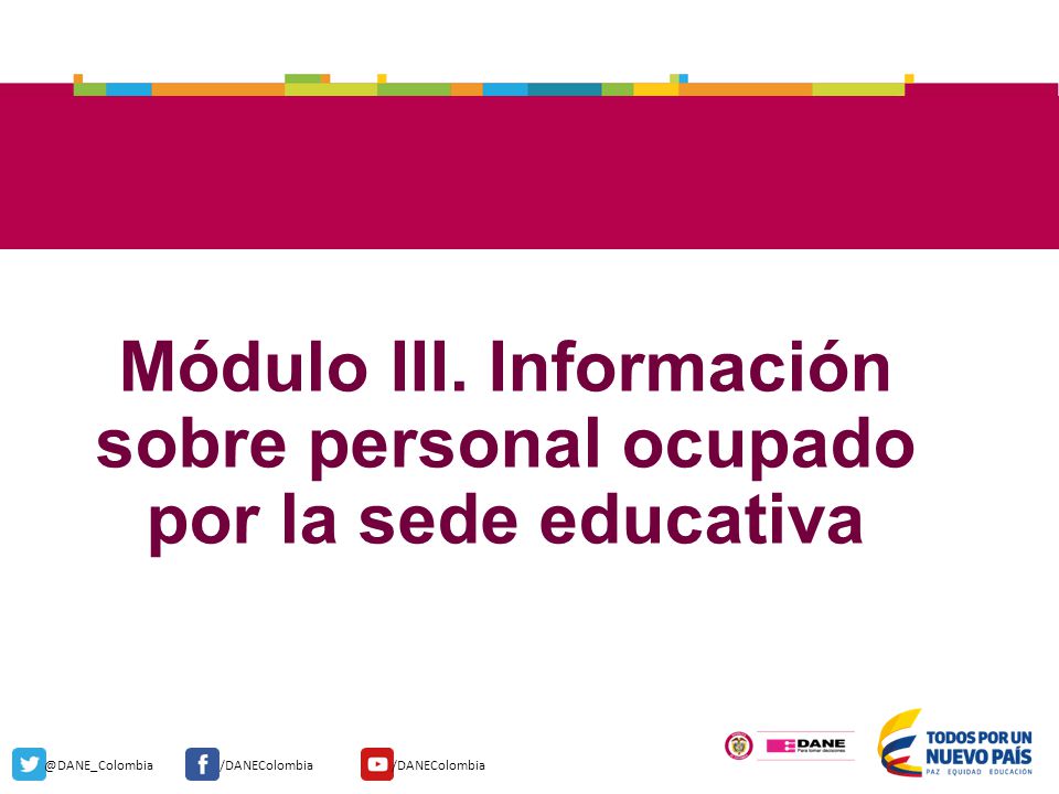 Módulo III. Información sobre personal ocupado por la sede educativa