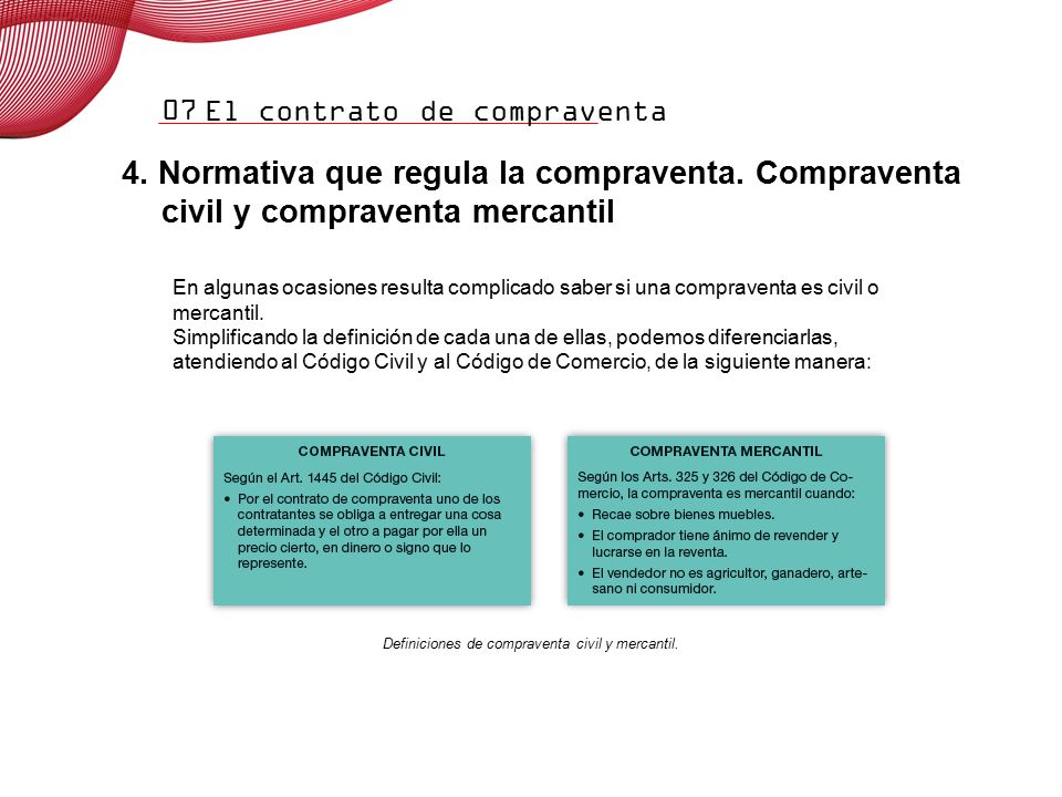 07 4. Normativa que regula la compraventa. Compraventa civil y compraventa mercantil. Una empresa que compra a un vendedor.