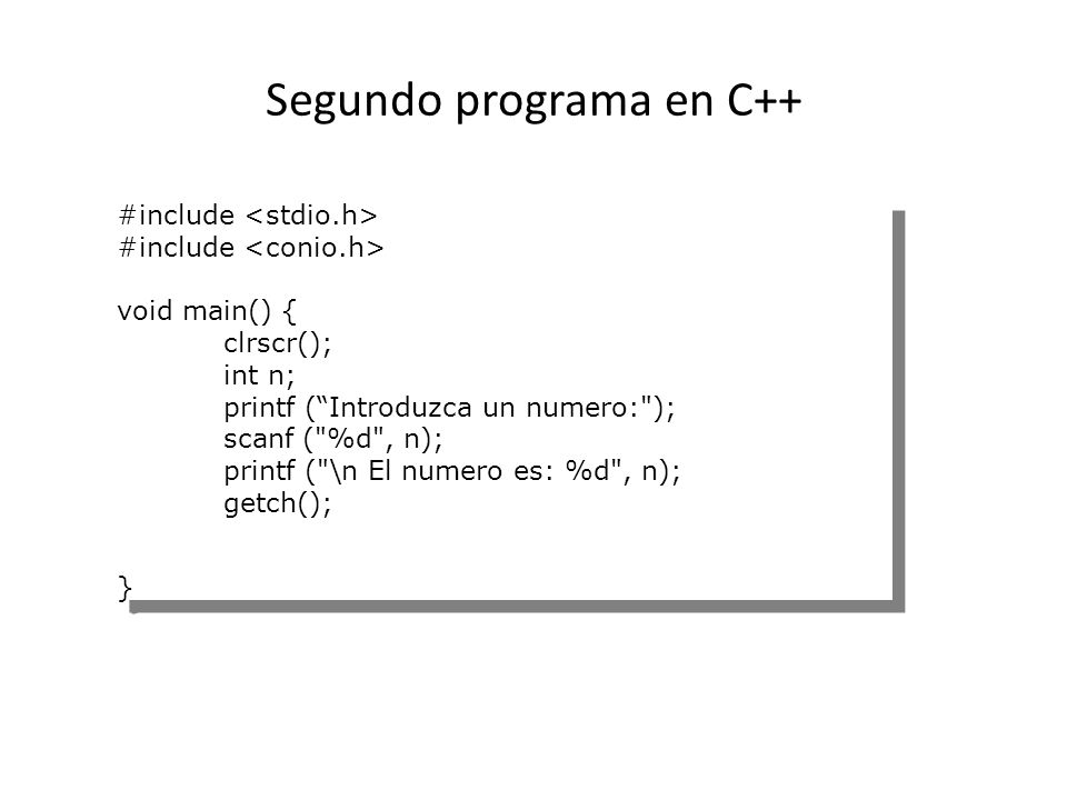 Segundo programa en C++
