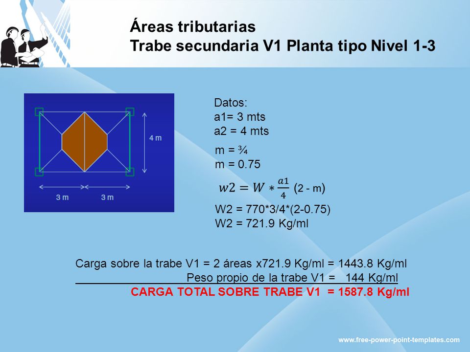 Trabe secundaria V1 Planta tipo Nivel 1-3