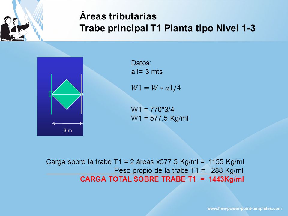 Trabe principal T1 Planta tipo Nivel 1-3