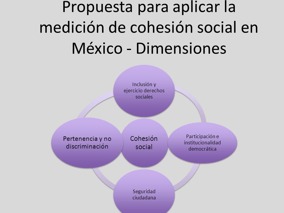 Propuesta para aplicar la medición de cohesión social en México - Dimensiones