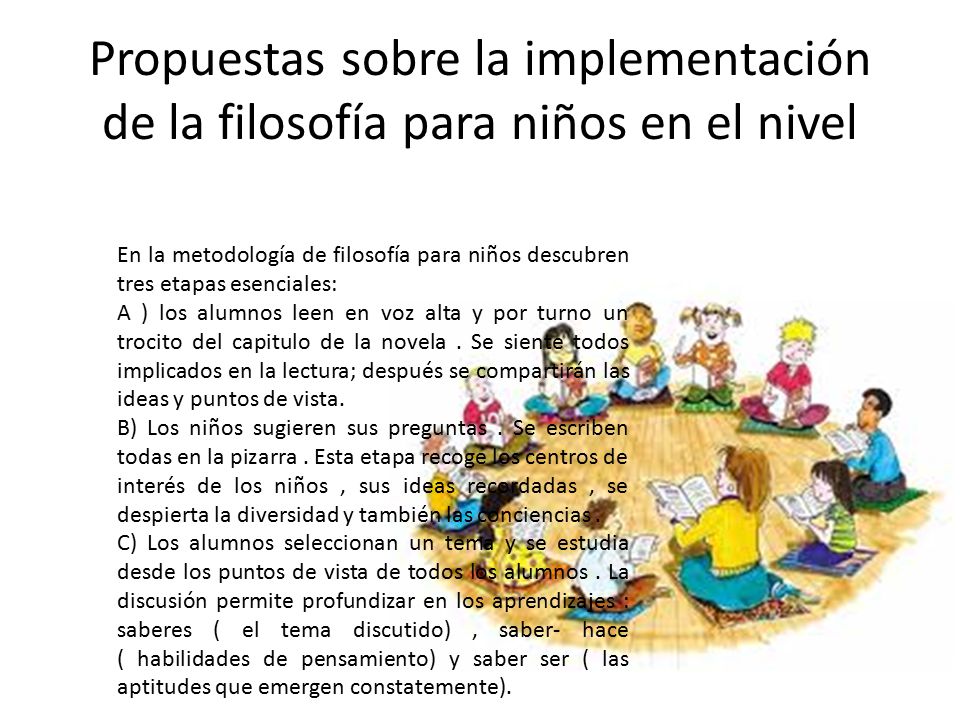 Propuestas sobre la implementación de la filosofía para niños en el nivel