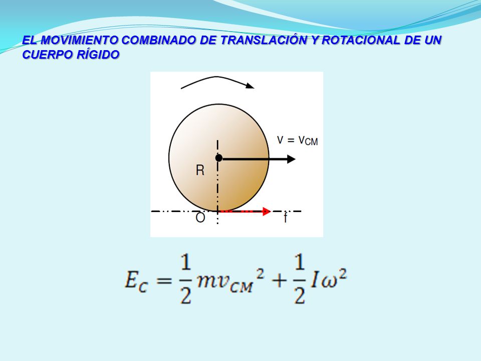 EL MOVIMIENTO COMBINADO DE TRANSLACIÓN Y ROTACIONAL DE UN CUERPO RÍGIDO