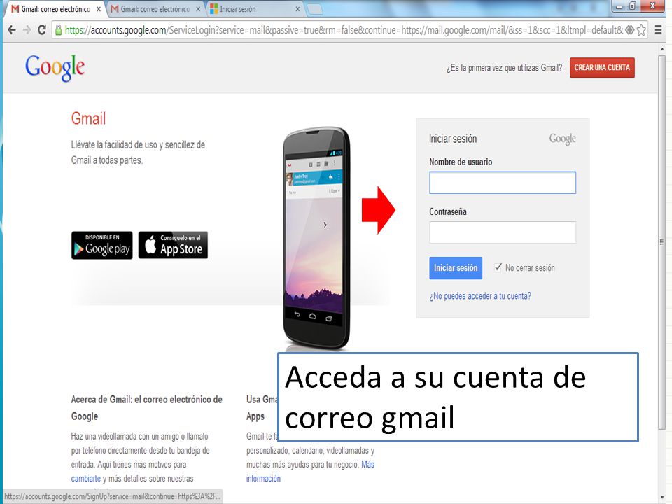 Acceda a su cuenta de correo gmail