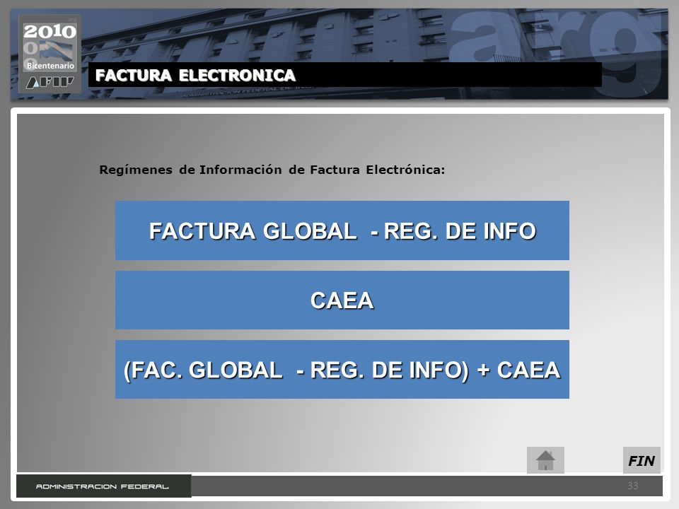 FACTURA GLOBAL - REG. DE INFO (FAC. GLOBAL - REG. DE INFO) + CAEA