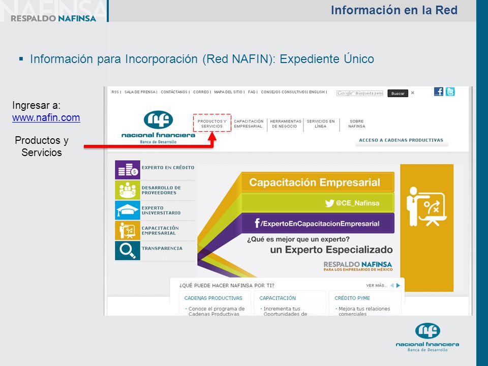 Información para Incorporación (Red NAFIN): Expediente Único