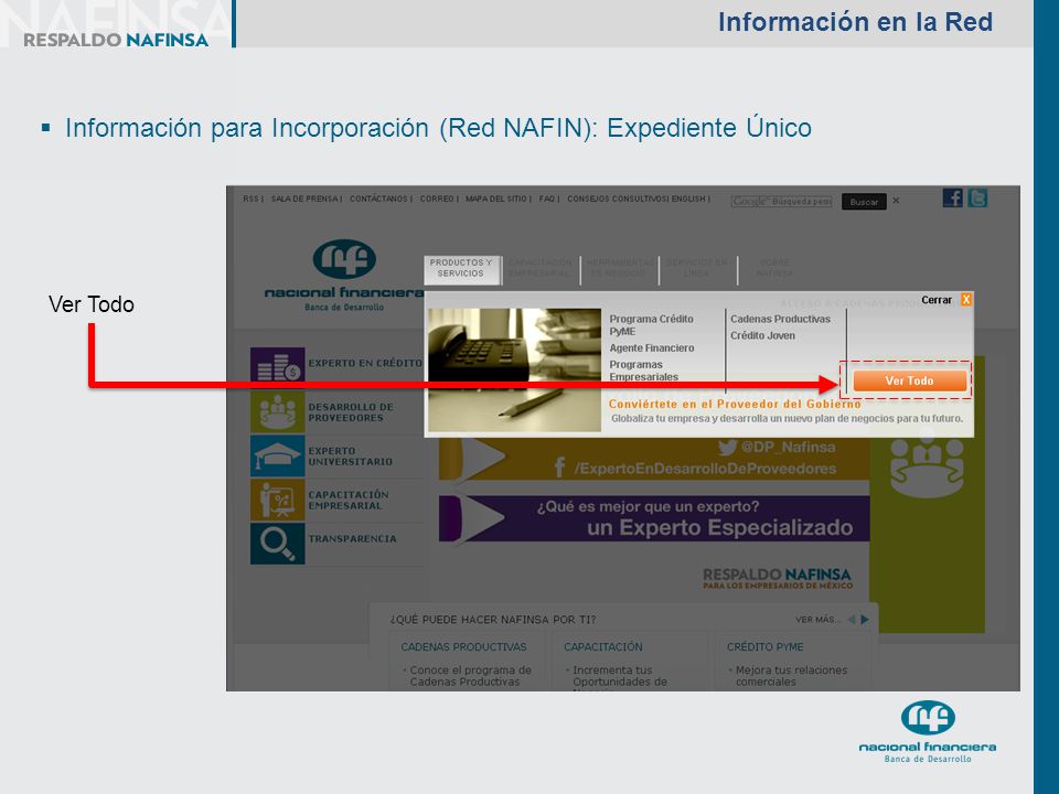 Información para Incorporación (Red NAFIN): Expediente Único