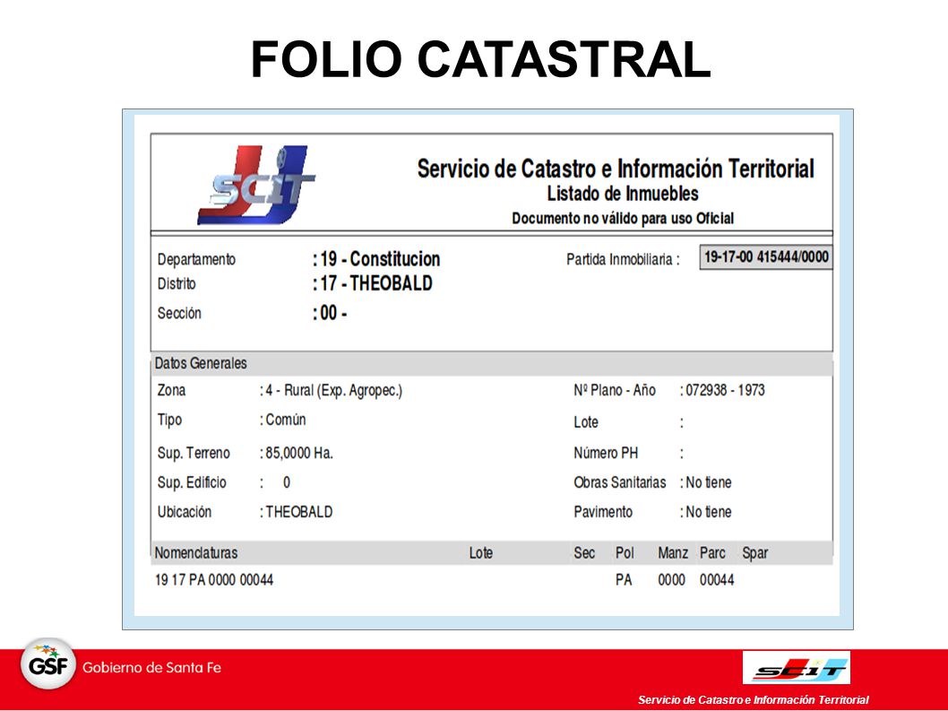 FOLIO CATASTRAL Servicio de Catastro e Información Territorial 14
