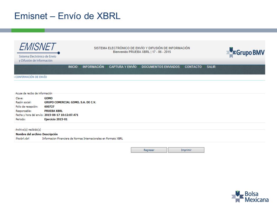 Emisnet – Envío de XBRL