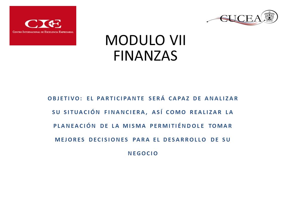 MODULO VII FINANZAS.