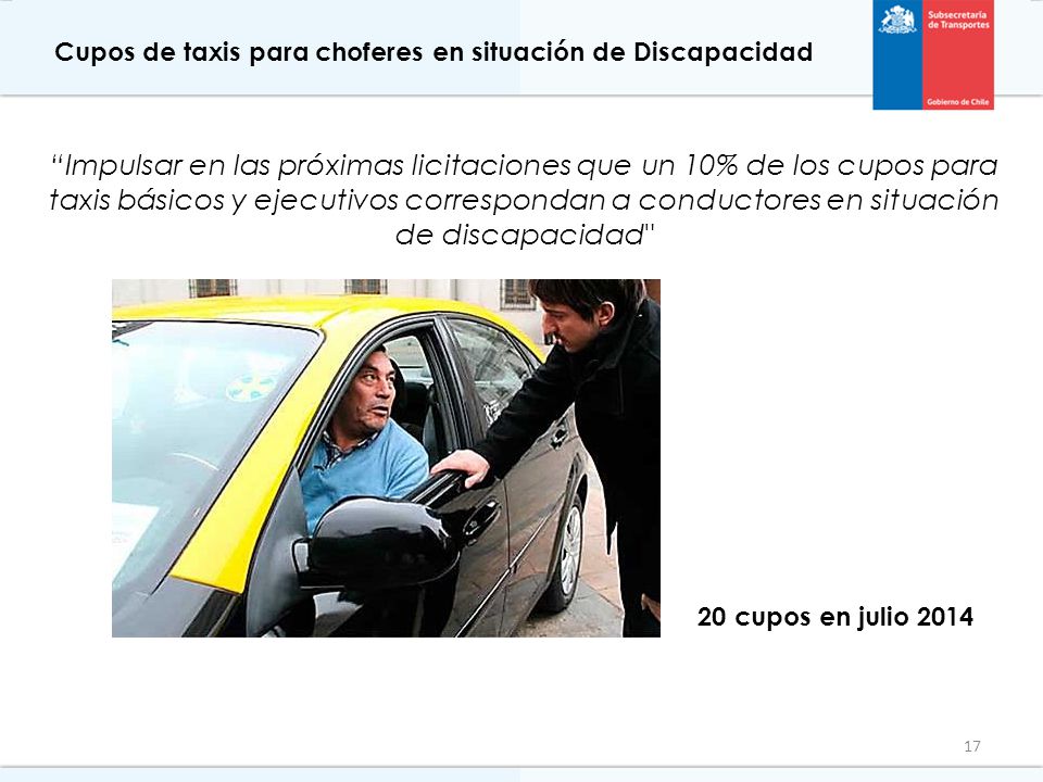Cupos de taxis para choferes en situación de Discapacidad