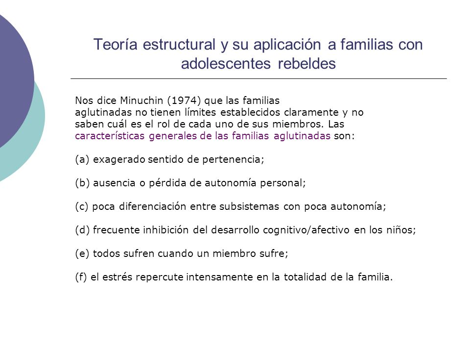 Teoría estructural y su aplicación a familias con adolescentes rebeldes
