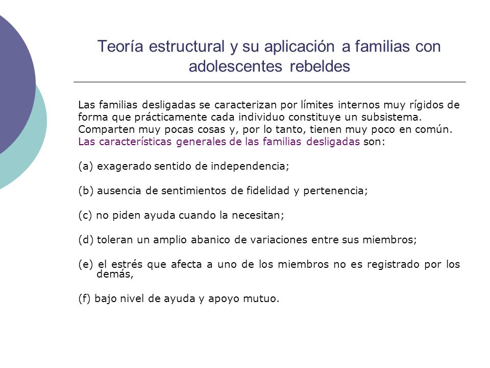 Teoría estructural y su aplicación a familias con adolescentes rebeldes