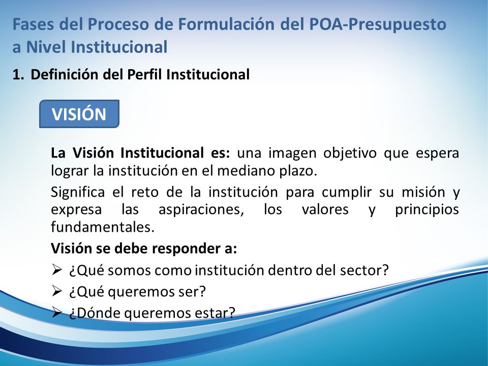 Fases del Proceso de Formulación del POA-Presupuesto a Nivel Institucional