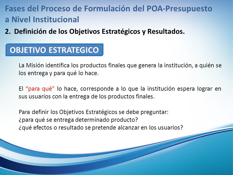 Fases del Proceso de Formulación del POA-Presupuesto a Nivel Institucional