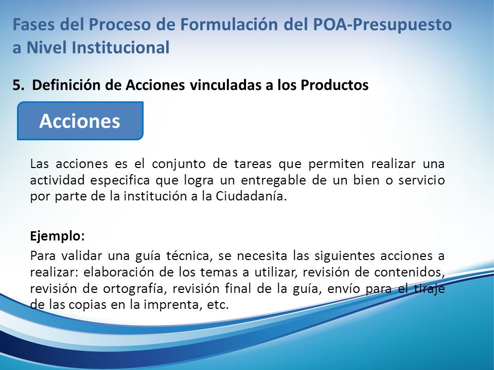 Fases del Proceso de Formulación del POA-Presupuesto a Nivel Institucional