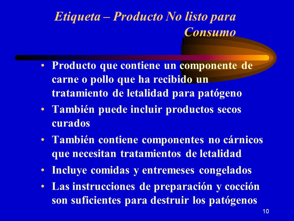 Etiqueta – Producto No listo para Consumo