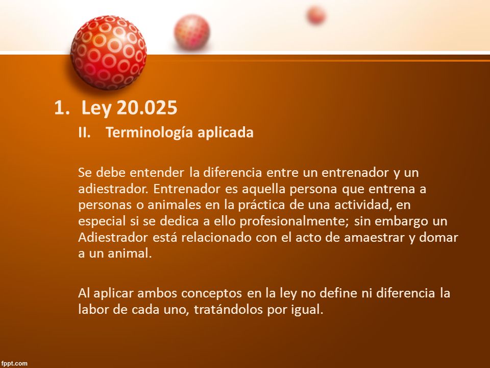 Ley Terminología aplicada