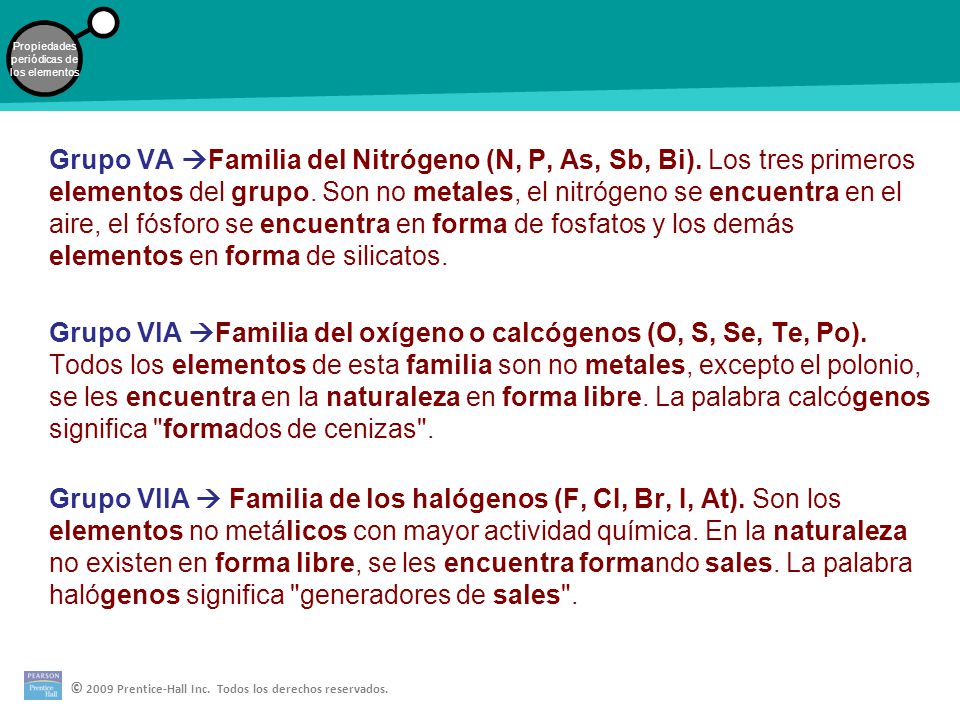 Grupo VA Familia del Nitrógeno (N, P, As, Sb, Bi)