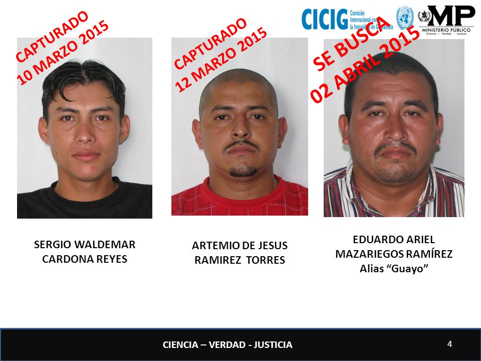 SE BUSCA 02 ABRIL 2015 CAPTURADO 10 MARZO 2015 CAPTURADO 12 MARZO 2015