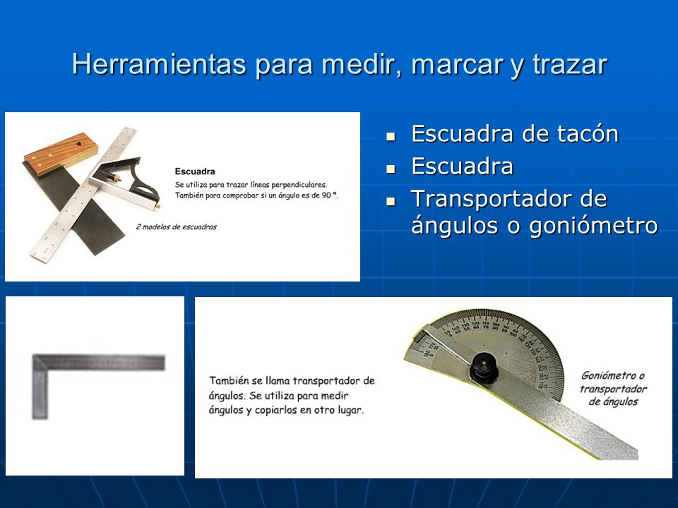 Herramientas para medir, marcar y trazar