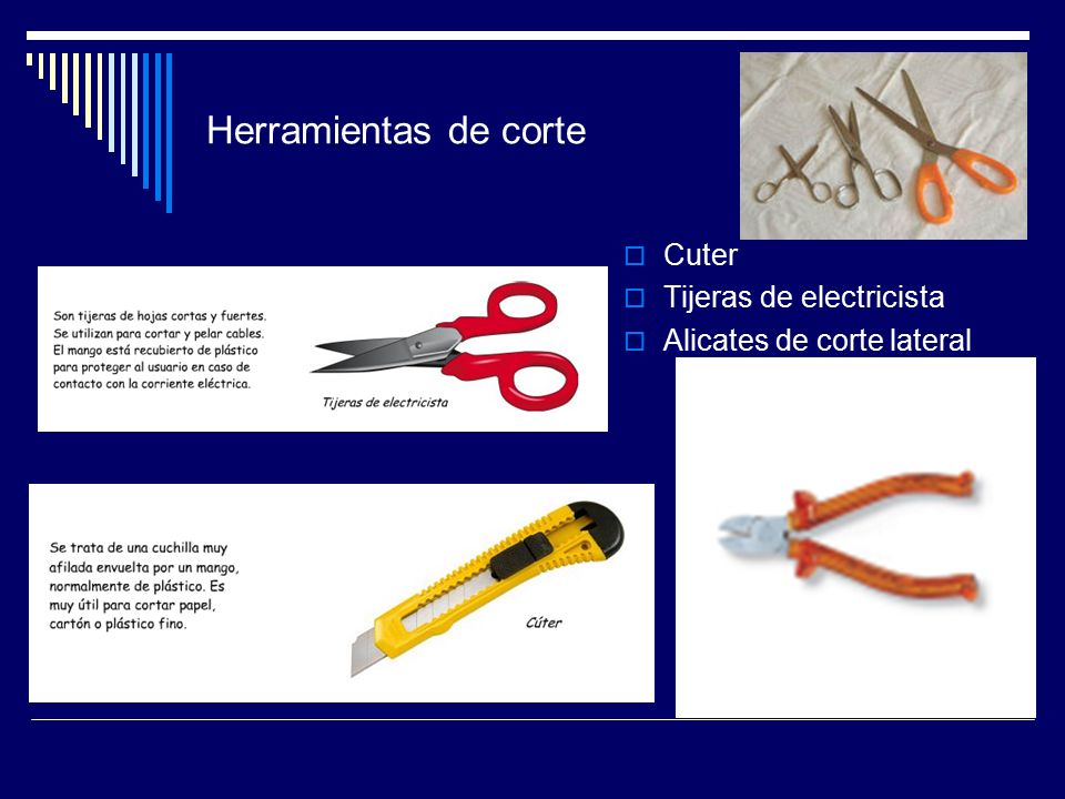 Herramientas de corte Cuter Tijeras de electricista