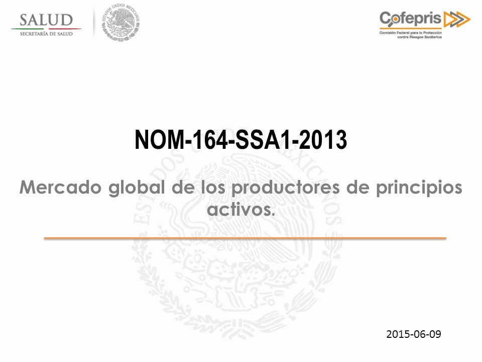 Mercado global de los productores de principios activos.