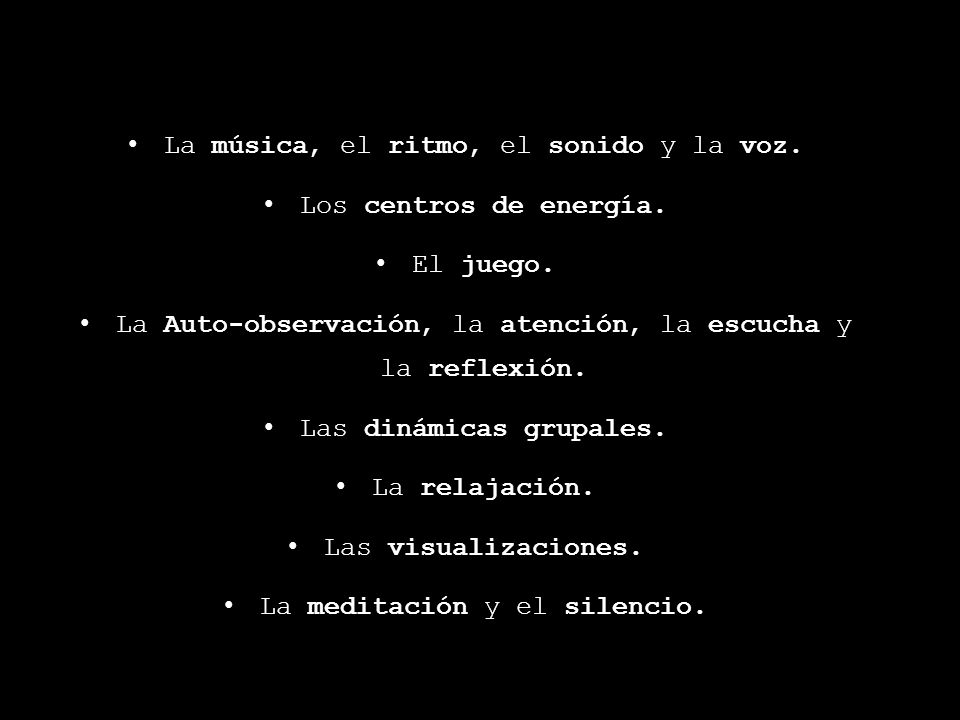 La música, el ritmo, el sonido y la voz. Los centros de energía.