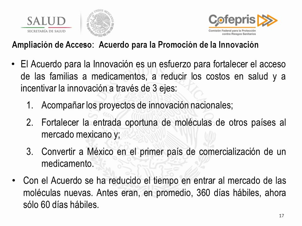 Ampliación de Acceso: Acuerdo para la Promoción de la Innovación