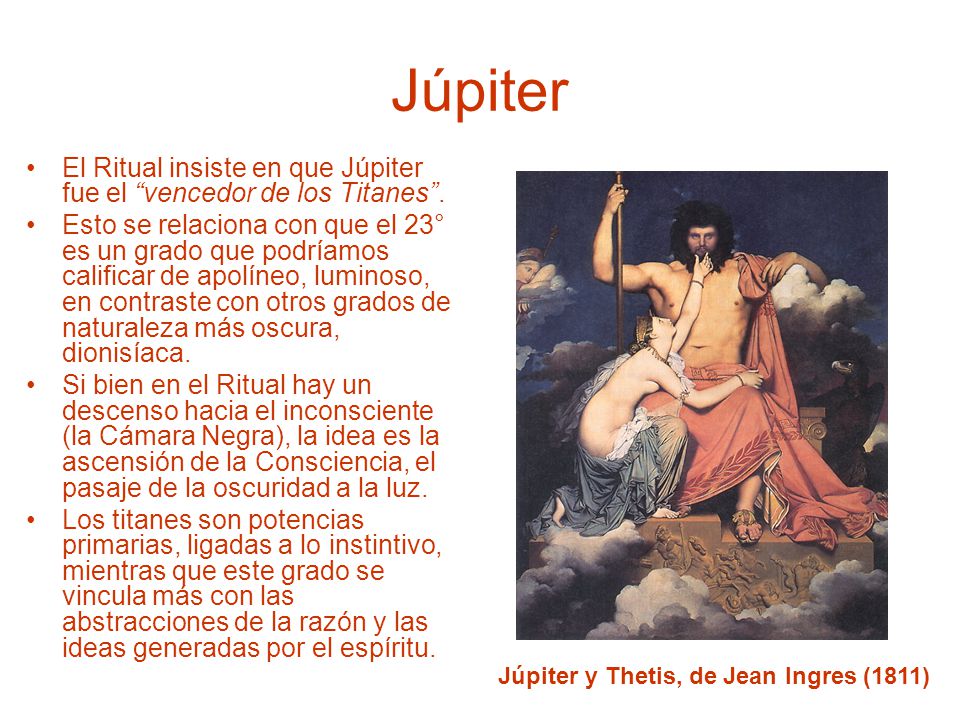 Júpiter El Ritual insiste en que Júpiter fue el vencedor de los Titanes .