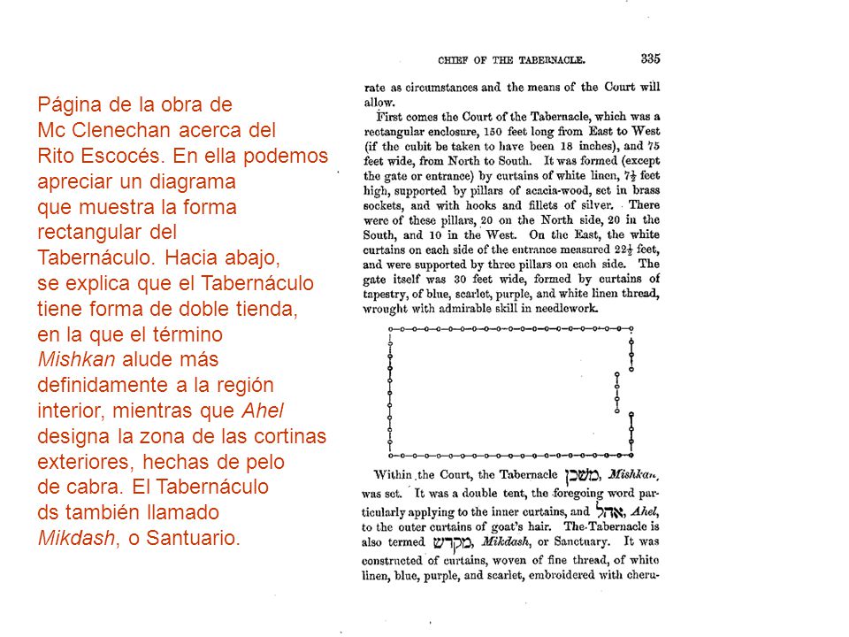 Página de la obra de Mc Clenechan acerca del. Rito Escocés. En ella podemos. apreciar un diagrama.