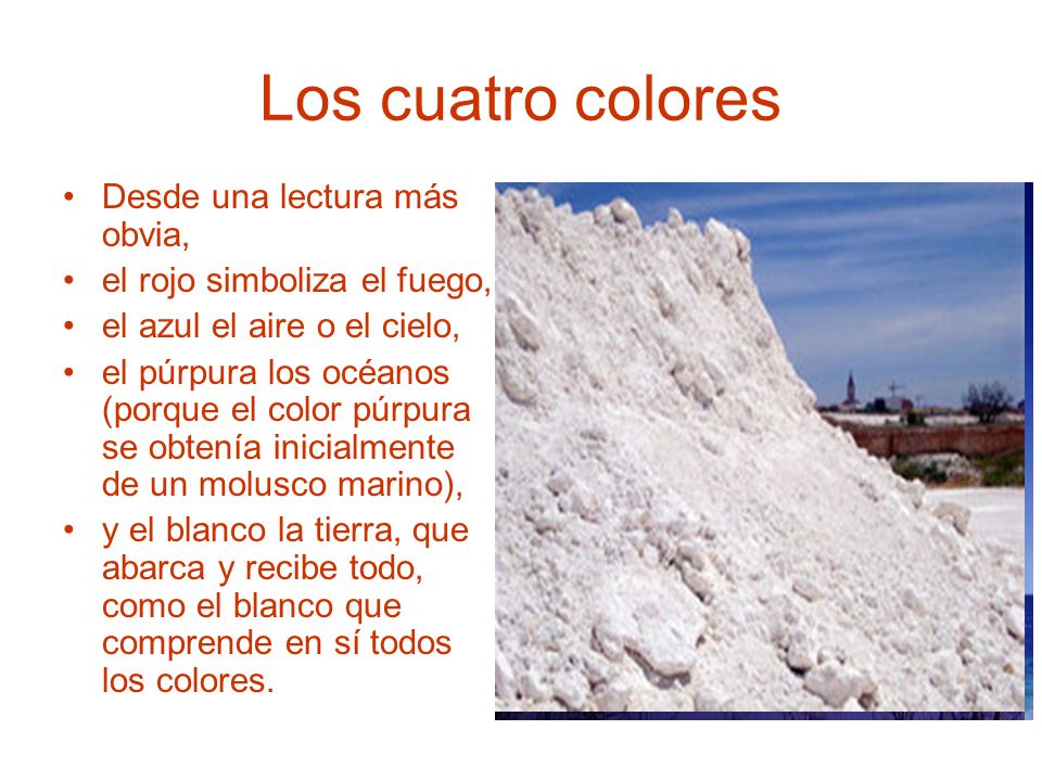 Los cuatro colores Desde una lectura más obvia,
