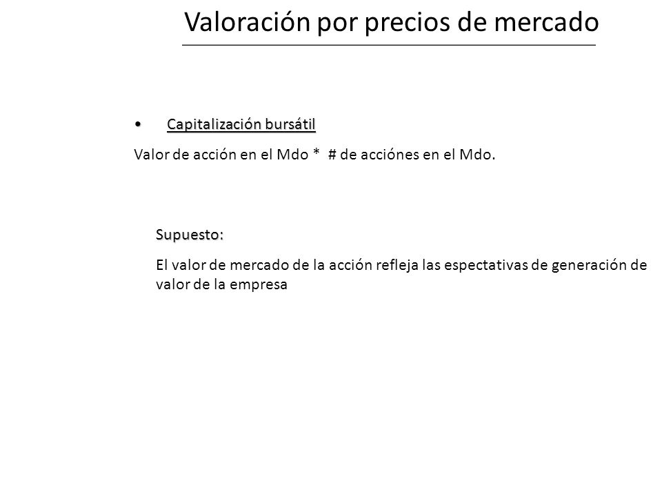 Valoración por precios de mercado