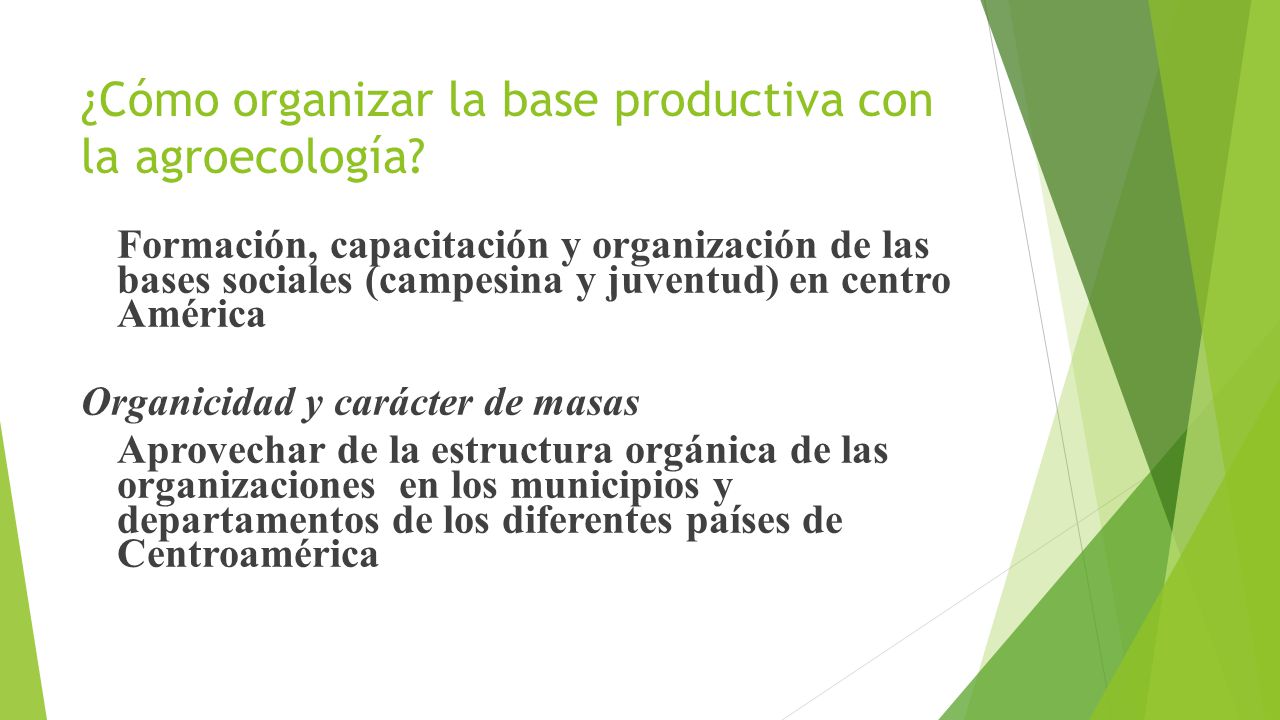 ¿Cómo organizar la base productiva con la agroecología