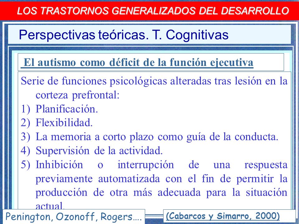 LOS TRASTORNOS GENERALIZADOS DEL DESARROLLO