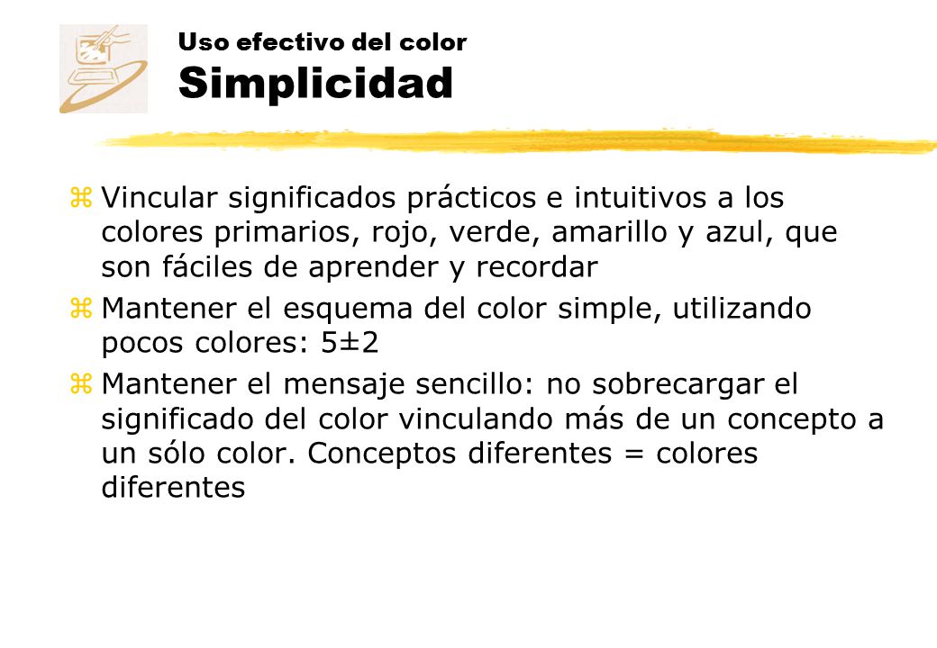 Uso efectivo del color Simplicidad