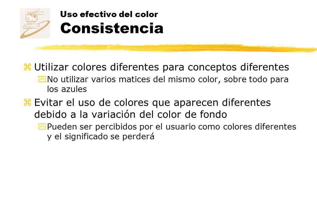 Uso efectivo del color Consistencia