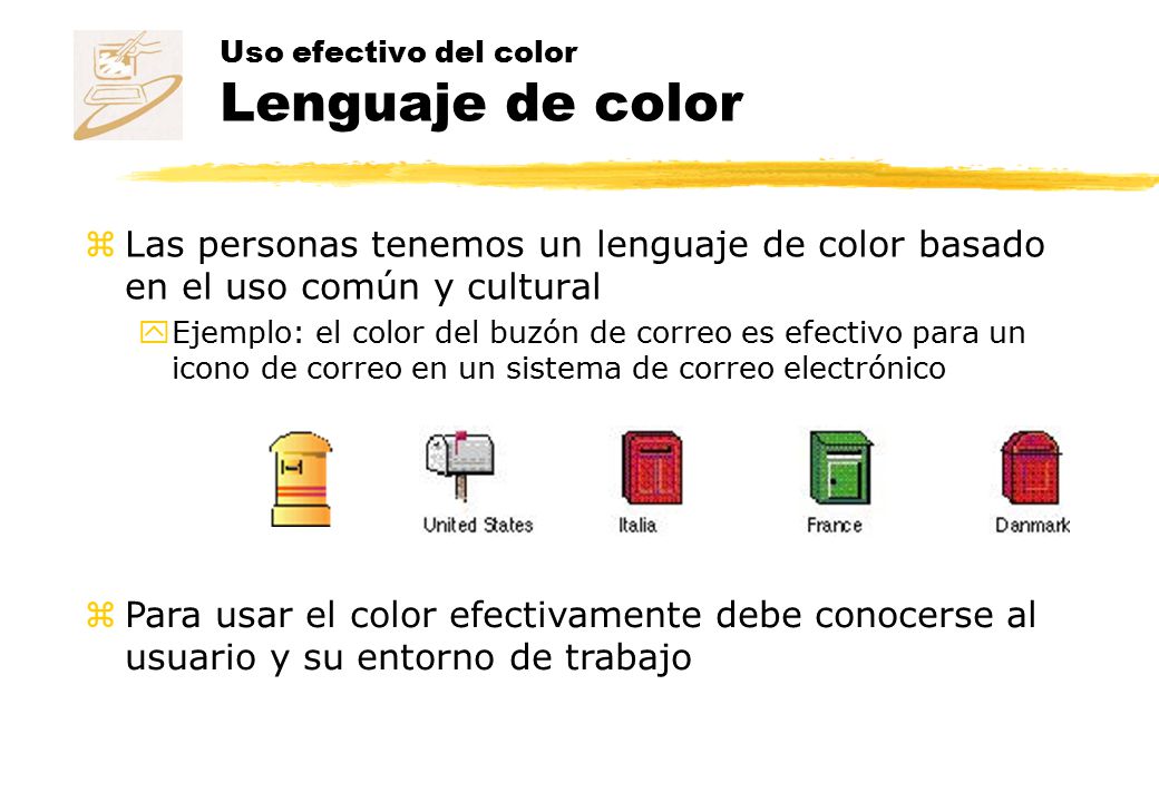 Uso efectivo del color Lenguaje de color