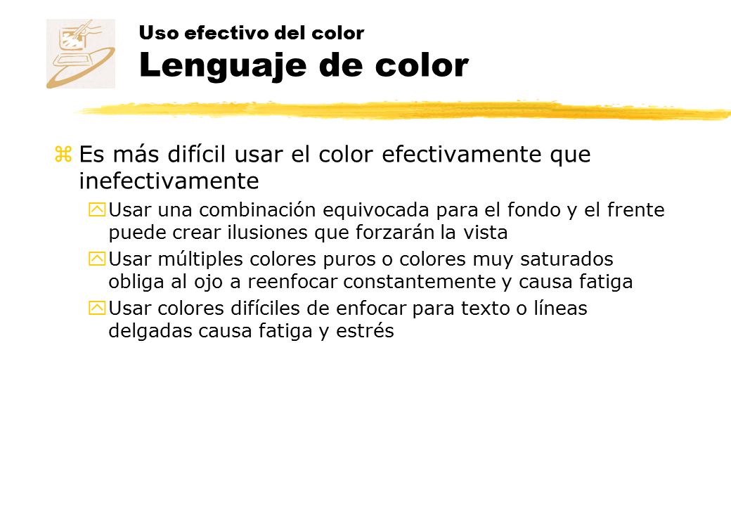 Uso efectivo del color Lenguaje de color