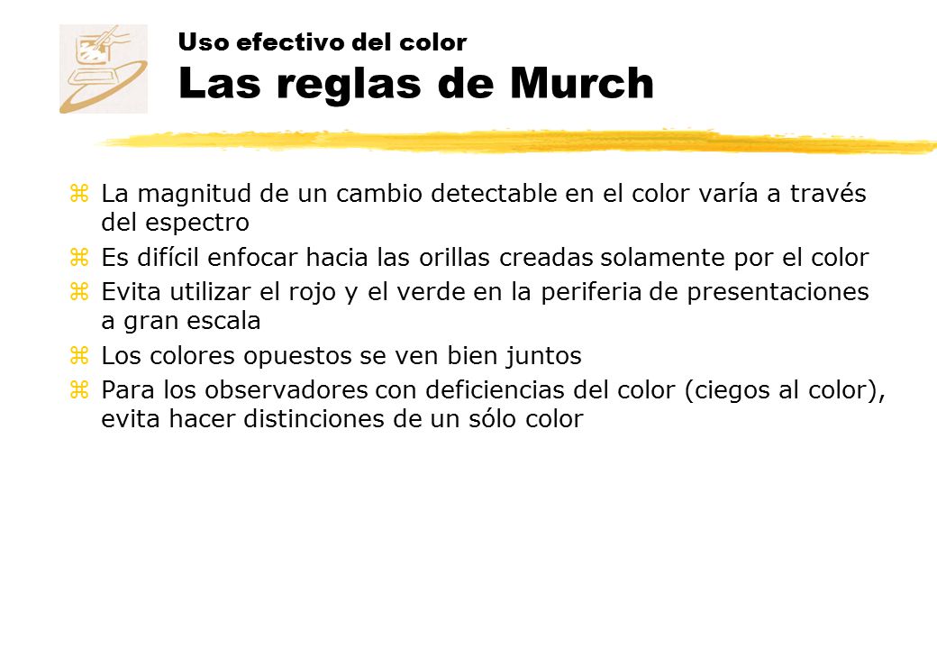 Uso efectivo del color Las reglas de Murch
