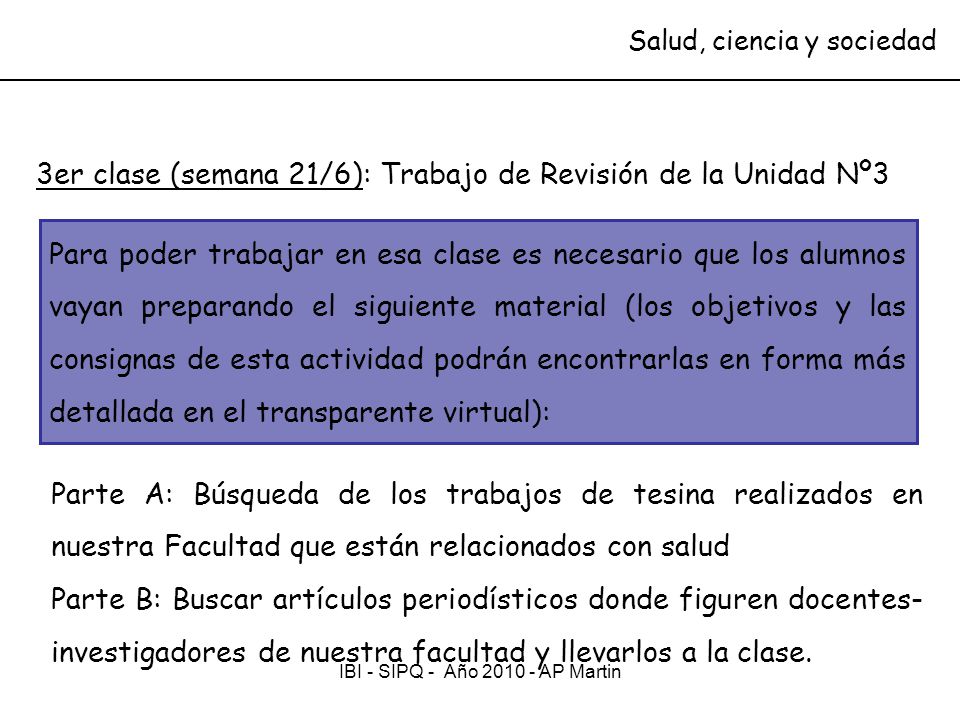 3er clase (semana 21/6): Trabajo de Revisión de la Unidad Nº3
