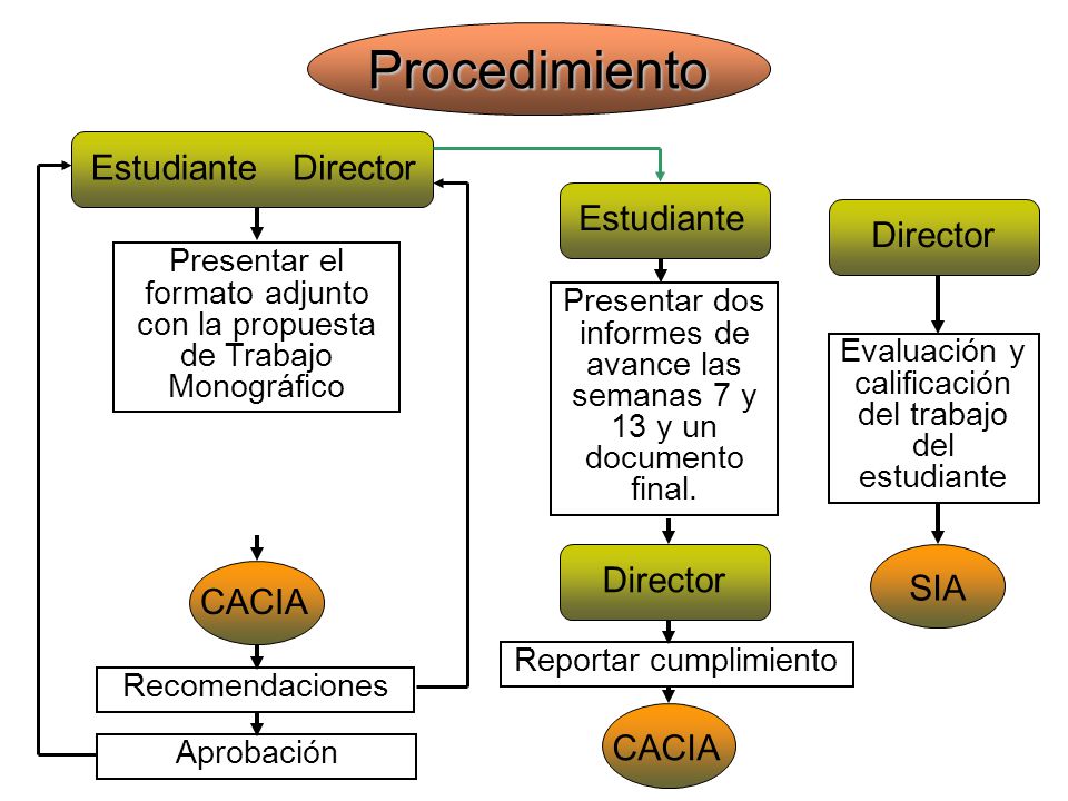 Procedimiento Estudiante Director Estudiante Director Director SIA