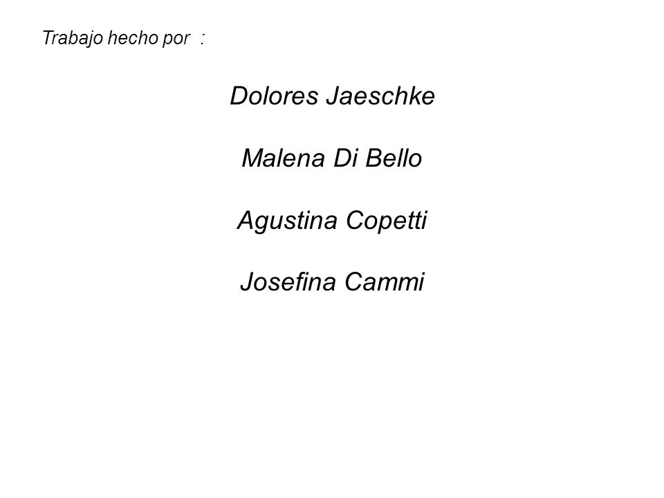 Dolores Jaeschke Malena Di Bello Agustina Copetti Josefina Cammi